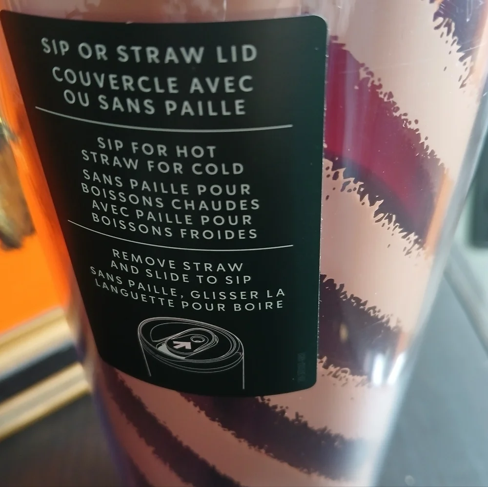 Starbucks Tumbler Fall Pumpkin Topper Hot Cold Sip Straw Limited Edition Venti